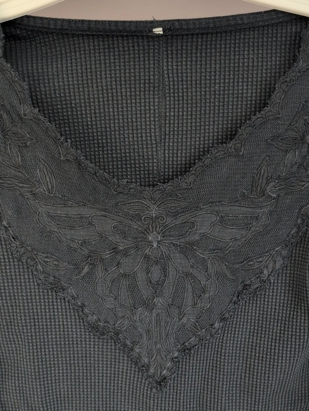 Free People Butterfly Cuff Black Thermal Long Sleeve